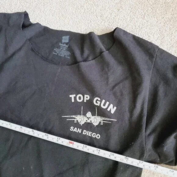 Top Gun San Diego Upcycled Retro Vintage Black Tee S - Picture 4 of 7